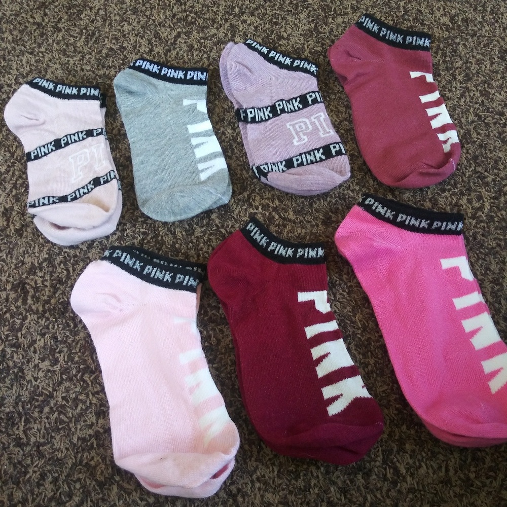 PINK socks 7 pairs pink shades